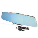 ZeroEdge Dual-lens Car Camera Full HD 1080P Large Rear View Mirror with 5-Inch Display Screen