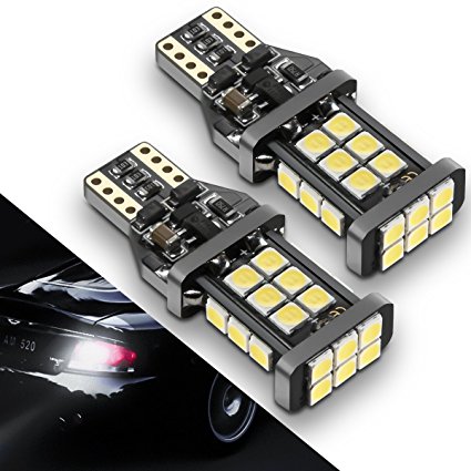 921 LED Bulb Backup Lights, 912/T15 Reverse Lights, SEALIGHT Upgrade Error Free Non-polarity High Power 24 SMD Chipsets Bulb Cool White Xenon 6000K, 2 Yr Warranty (Pack of 2)