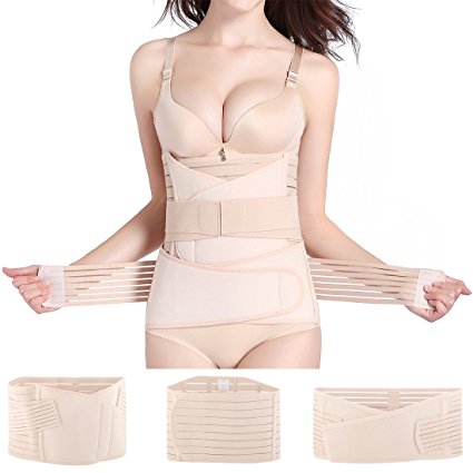 3 in 1 Postpartum Girdle Support Recovery Belly Band Corset Wrap Body Shaper for After Birth Postnatal Waist Pelvis Shapewear