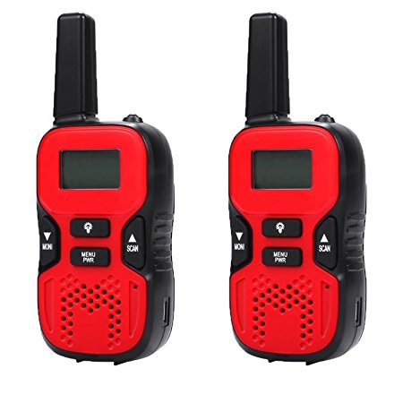 Kids Walkie Talkie,Hi-Tech 3.7-Mile Range 22-Channel FRS/GMRS Two-Way Radio for Children,Kid, Girls, Boys, Teens, Adults ; Outdoor Toys, sleeping room toys for boys/girls(Pair)Red