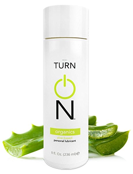 Turn On Personal Lubricant, 100% All Natural Aloe Based Organic Lubricant Formula, Vegan, Paraben & Glycerin Free Natural Lube (8oz)