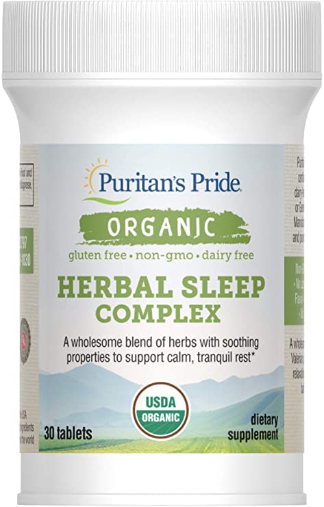 Puritan's Pride Organic Herbal Sleep Complex, 30 Tablets