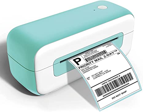 Thermal Label Printer, Shipping Label Printer 4x6, Commercial Direct Desktop Label Printer for Small Busines, Compatible with Amazon, Ebay, Shopify, Etsy, UPS, USPS, FedEx, DHL (Green)