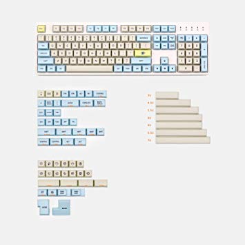 Moon Landing XDA Profile PBT 121 165 Keys Dye Sub Dye Sublimated Keycap Set Suitable for ANSI MX Switches Mechanical Keyboard (165 Keys Edition)