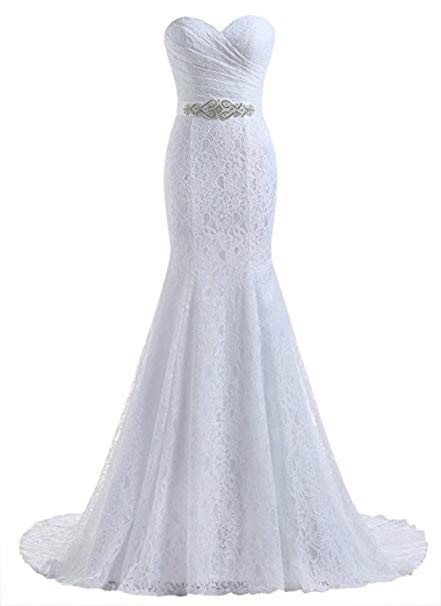 Beautyprom Women's Lace Mermaid Bridal Wedding Dresses