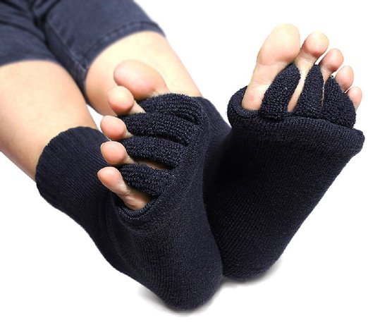 Flesser® Yoga Sports GYM Five Toe Separator Socks Alignment Pain Health Massage Socks