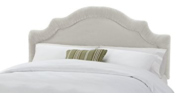 Skyline Furniture Fremont King Velvet-Upholstered Shirred Headboard, White