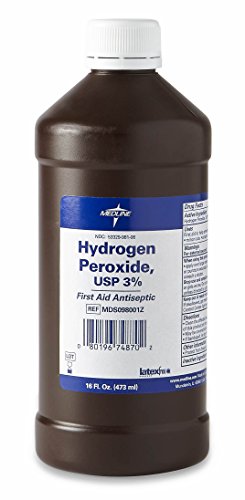 Medline MDS098001Z 3% U.S.P Hydrogen Peroxide, 16 oz Bottle (Pack of 12)