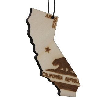 California Wooden Car Air Freshener - Cool Water Scent - Made in the USA