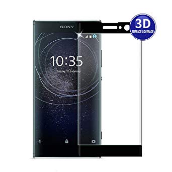 X-Dision 3D Protective Film Compatible with Sony Xperia XA2 (Black) Full Screen Protector HD Complete Cover 3D Premium Hardening Glass Protection, Fingerprint Resistant and Anti-Shatter