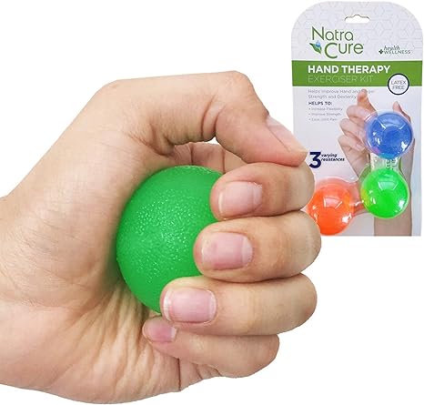 NatraCure Hand & Foot Exerciser Therapy Kit for PT, Arthritis, Plantar Fasciitis & Stress Relief (3 Pack)