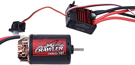 RC Motor, 5-Slot 550 Brushed Motor   80A ESC Combo Set Upgrade Parts Compatible with 1/10 RC Crawler Car(10T)