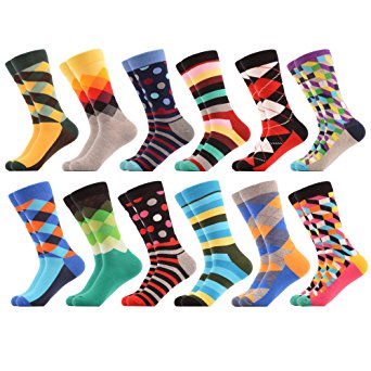 WeciBor Men's Funny Casual Combed Cotton Novelty Crazy Socks Pack