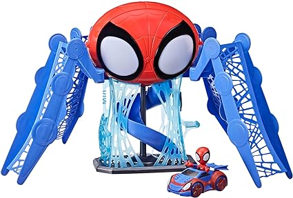 Spidey and His Amazing Friends Web-Quarters Playset with Lights and Sounds, Includes Marvel Spidey Figure and Vehicle, Kids Ages 3 and Up