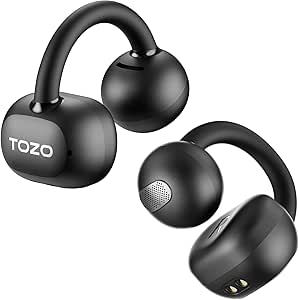 TOZO OpenEarRing Auriculares Abiertos de Verdad, Auriculares inalámbricos con Clip para Oreja, Ligeros y cómodos