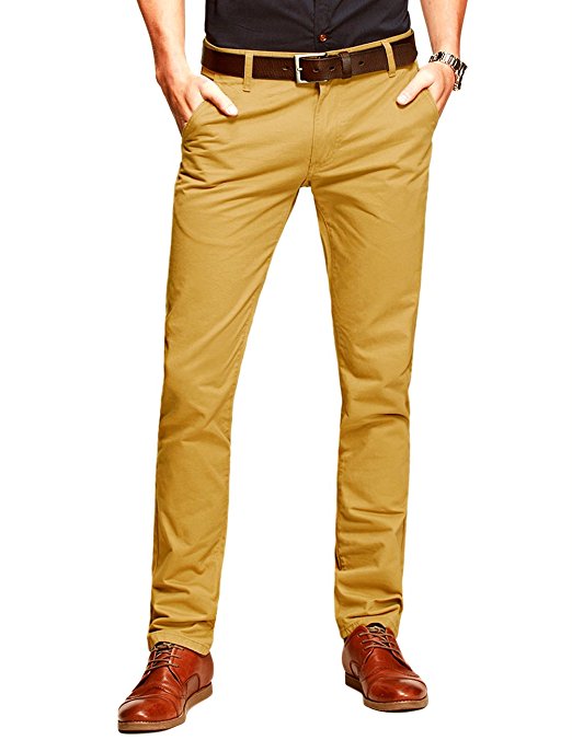 Match Mens Slim Tapered Flat Front Casual Pants