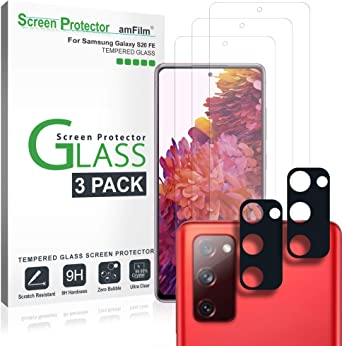 amFilm Galaxy S20 FE Screen Protector and Back Camera Lens Protector (3 2 Pack), Case Friendly (Easy Install) Tempered Glass Film Screen Protector for Samsung Galaxy S20 FE 5G (2020)