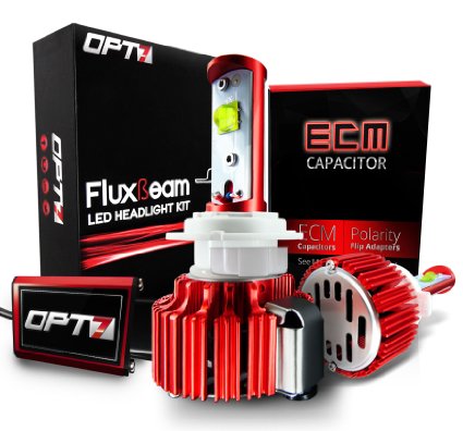 OPT7 LED Headlight Bulbs w Clear Arc-Beam Kit - H7 - 60w 7000Lm 6K Cool White CREE - 2 Yr Warranty