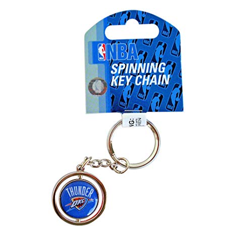 aminco NBA Oklahoma City Thunder NBA-KT-827-31 Spinning Keychain, One Size, Multicolor