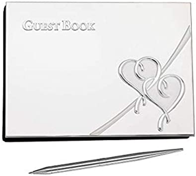 Lenox True Love Guestbook With Pen Silverplate