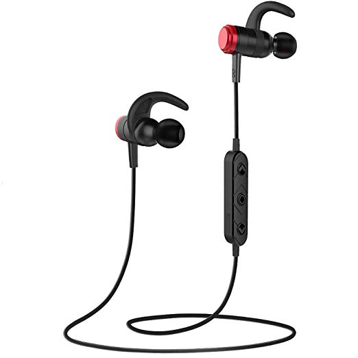 Bluetooth Headphones, Pwow Magnetic Wireless in-Ear Earbuds Bluetooth 4.1 with Microphone Sport Stereo Earphones CVC 6.0 Noise Cancelling IPX4 Sweatproof Waterproof Headset for Gym Workout