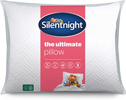 Silentnight Ultimate Pillow - Soft and Supportive Bed Pillow with Luxury Quilted Pinsonic Soft Touch Cover, Machine Washable and Hypoallergenic for Back and Side Sleepers - Pack of 1, White