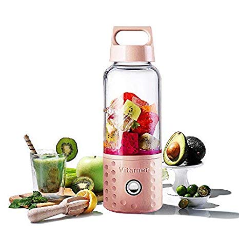 TTLIFE Personal Blender Portable Blender Bottle Shakes and Smoothies, USB Rechargeable Smoothie Blender On The Go, Battery Smoothie Blender Cup Gifts For Women Pink (FDA BPA Free)