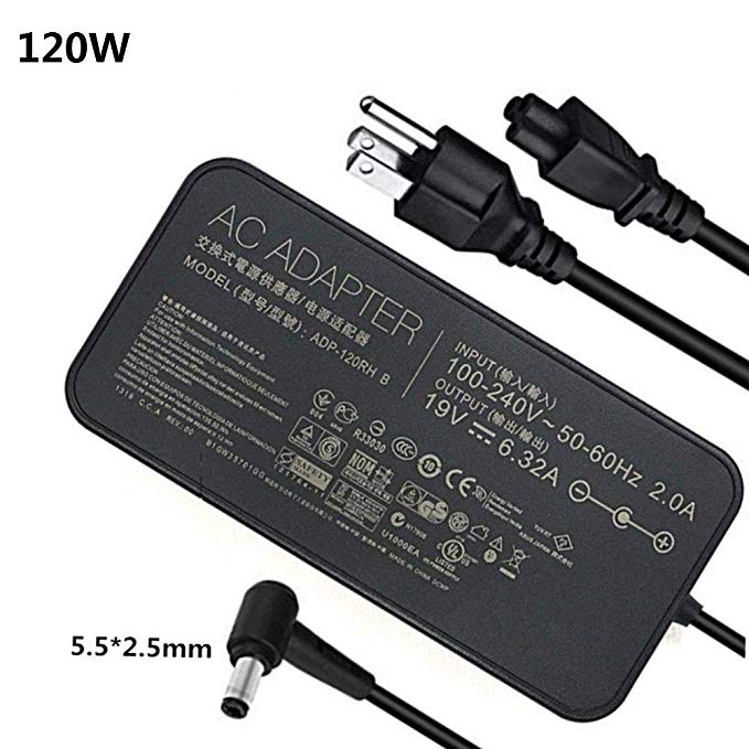 New 19V 6.32A 120w Laptop Charger Replacment Compatible ASUS ROG GL502VT GL502V GL502 GL502VT-DS71 Gaming Laptop ADP-120ZB BB, ADP-120RH B, PA-1121-28, A15-120P1A, N120W-02 Series Laptops