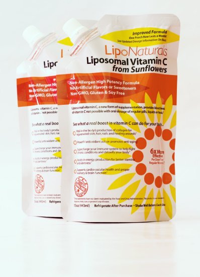 Lipo Naturals Liposomal Vitamin C | Non-Soy | China-Free | 2-Pack of 15oz