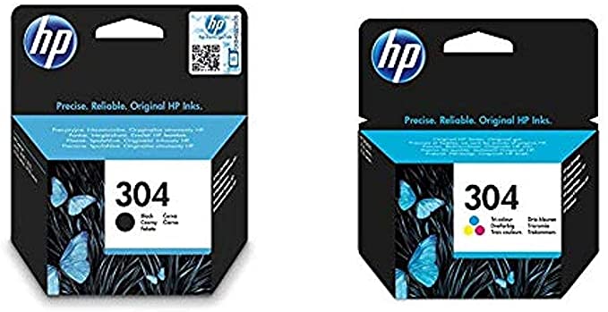 HP 3JB05AE 304 Original Ink Cartridges, Black and Tri-Colour, Pack of 2