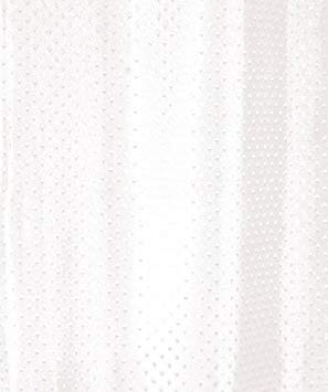 Euroshowers Fabric Shower Curtain, Polyester, White with small Diamond Pattern, 180X200cm