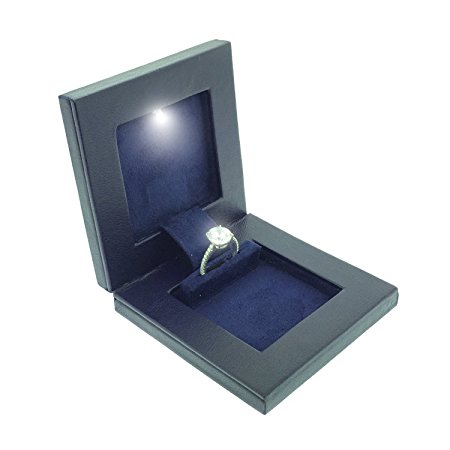 Parker Square Secret Night Box Light up LED, the World's Best Engagement Ring Box