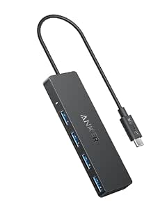 Anker USB C Hub, 4 Ports USB 3.0 Data Hub with 5Gbps Data Transfer, 0.7ft Extended Cable[Charging Not Supported], USB C Splitter for Type C MacBook, Mac Pro, iMac, Surface, Flash Drive, Mobile HDD