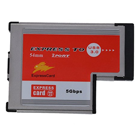 TOOGOO(R)2 Port USB 3.0 ExpressCard Card ASM Chip 54 mm PCMCIA ExpressCard for Notebook