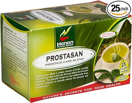 Prostasan Prostate Blend - Herbal Tea Annatto Leaves (Achiote), Humanpinta, Cat's Claw (Uña de Gato), Horsetail (Cola de Caballo) and Soldier's Herb (Matico) - 25 Teabags from Peru for Prostate Care