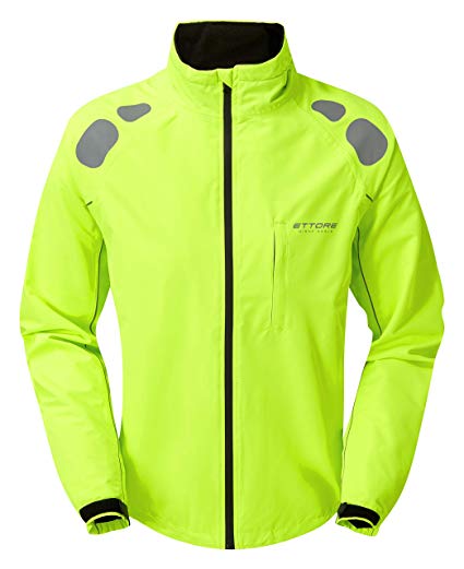 Ettore Mens Cycling Jacket Waterproof Breathable High Visibility Yellow - Night Eagle II