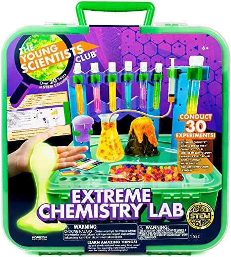 The Young Scientists Club Ultimate Chemistry Lab by Horizon Group USA, Homeschool STEM Kit, 30 Experiments, Includes Educational Manual, Lab Station, Litmus Paper, Data Notebook, Test Tubes & More