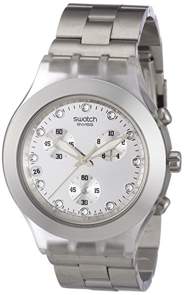 Swatch Diaphane Chronograph Blooded Silver Mens Watch SVCK4038G