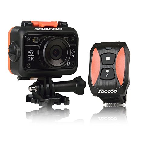 Waterproof Sports Camera, Soocoo Full HD 1080p action camera 170 Degrees Wide Angle 1.5 Inch 16MP WIFI Sports Camera with Wrist 2.4G Wireless RF Remote Control