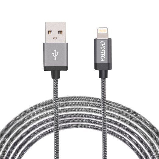 MFi Certified Lightning Cable CHOETECH 66ft2M Nylon Braided Lightning to USB Cable 8P Apple Cable for iPhone 6s 6 Plus iPad Air 3 2 iPad mini 4 3 2 iPod touch 5th gen6th gennano 7th gen