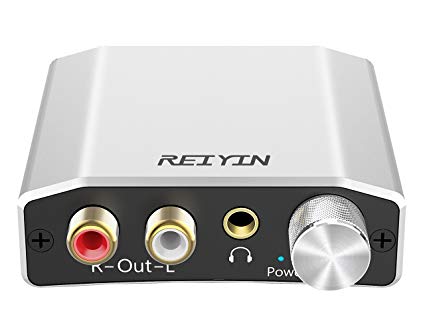 Reiyin DA-01 Digital to Analog Converter DAC Digital Optical Coaxial Toslink to Analog Stereo L/R RCA 3.5mm Audio Adapter with Volume Control for PS3 PS4 Xbox DVD AV Amps Cinema Systems Apple TV