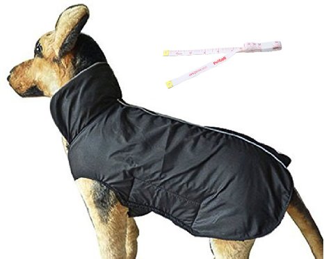 PetCee Waterproof 100% Polyester- Fleece Lined Reflective Jacket Dog Loft Jacket Dog Climate Changer Fleece Jacket (With One Soft Ruler Free and Please Pay Attention to the Size)