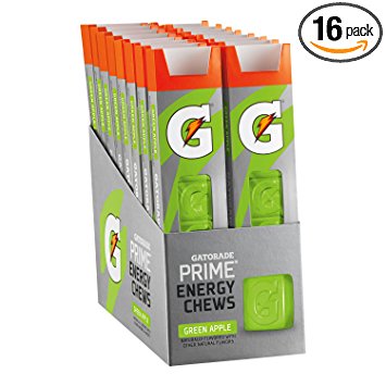 Gatorade Prime Energy Chews, Green Apple (Pack of 16)