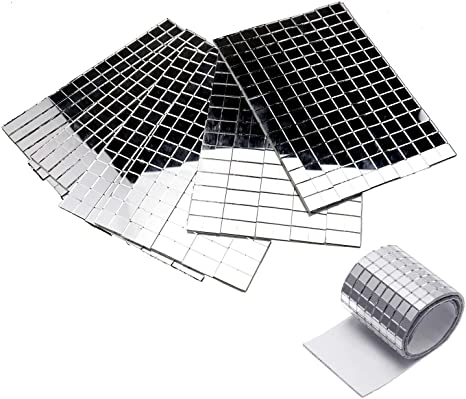 3500  Small Silver Self-Adhesive Mirror Mosaic Tiles Mirror Tiling Party DIY Decor 5mm x 5mm
