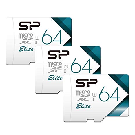 Silicon Power 64GB 3-Pack High Speed MicroSD Card with Adapter