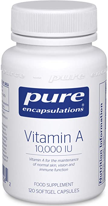 Pure Encapsulations - Vitamin A 10,000 IU - Supports The Maintenance of Normal Skin, Vision and Immune Function - 120 Softgel Capsules