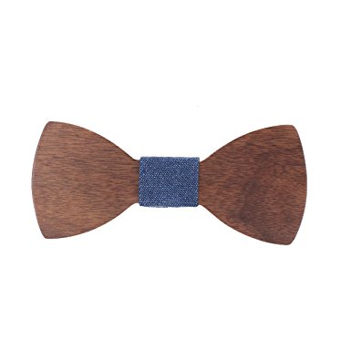 Walnut Wood Wooden Bow Tie By SHADERZ Handmade With Adjustable Strap
