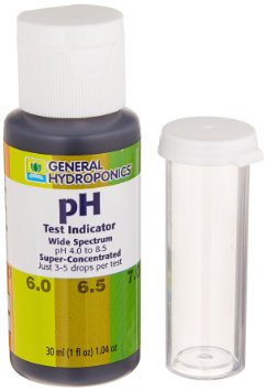 General Hydroponics GH1515 pH Test Kit with pH Test Fluid and Test Strips 1-Ounce