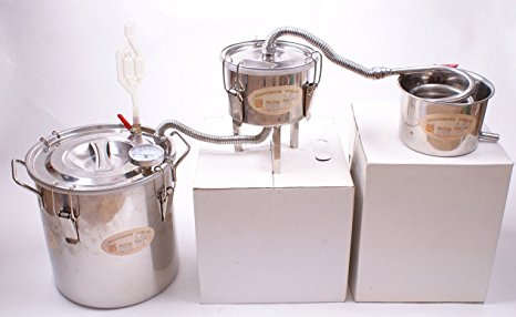 New 3 Pots DIY 5 Gal 20 Litres Alcohol Moonshine Ethanol Still Spirits Stainless Steel Boiler Water Distiller Wine Making Kit