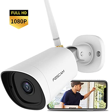 Outdoor Security Camera, Foscam 1080P WiFi Surveillance Camera with 66ft Night Vision, Waterproof IP Home Camera Supports Alexa,Motion Detection, Activity Alert Remote Access G2 White